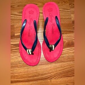 Juicy Couture Red and Navy Sandals